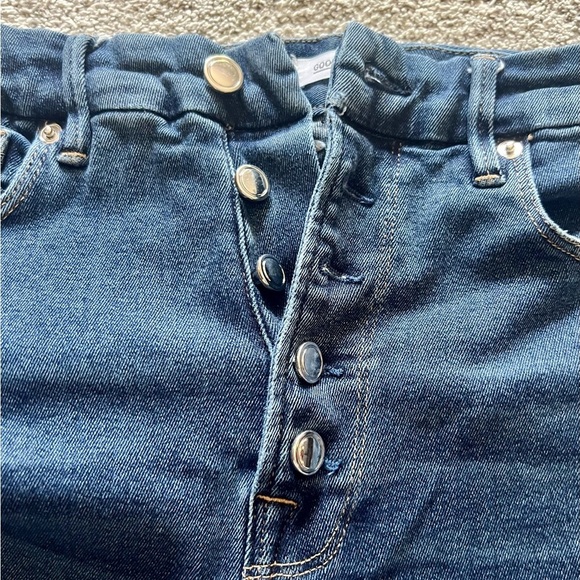 Good American Good Waist Size 6/28 Chewed Hem Distressed Stretch Skinny Jeans - Picture 7 of 7